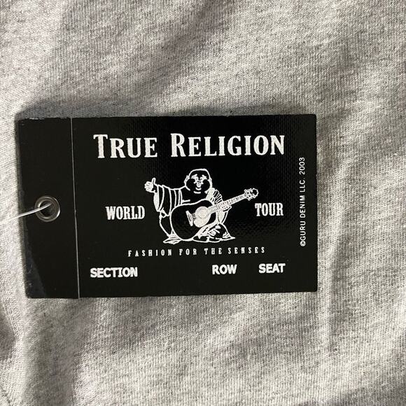 True Religion T Shirt Men’s Two Tone Logo Crewneck Tee Size 2XL - Picture 6 of 9
